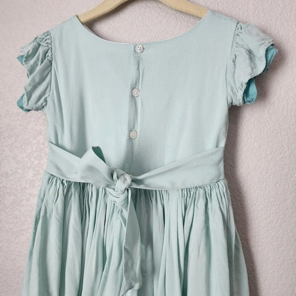 WELL DRESSED WOLF‎ Glorious Dress heirloom Light Blue Puff Sleeve Ruffle Girls 5